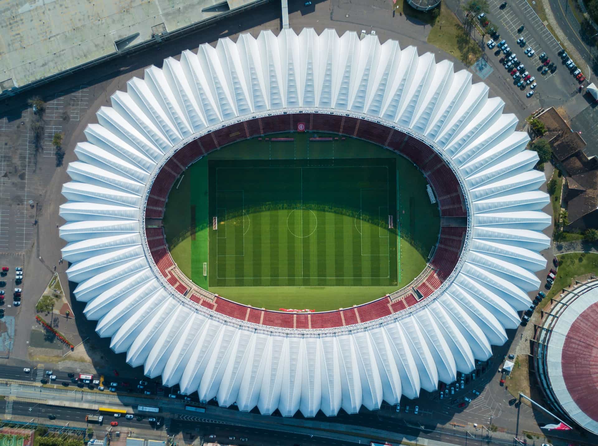 Aerial shot of Beira Rio Stadium in Brazil.