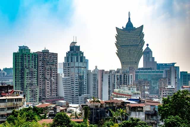 Macau city skyline.