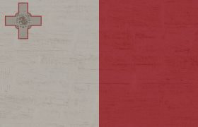 A white and red flag with a symbol in the top left corner.