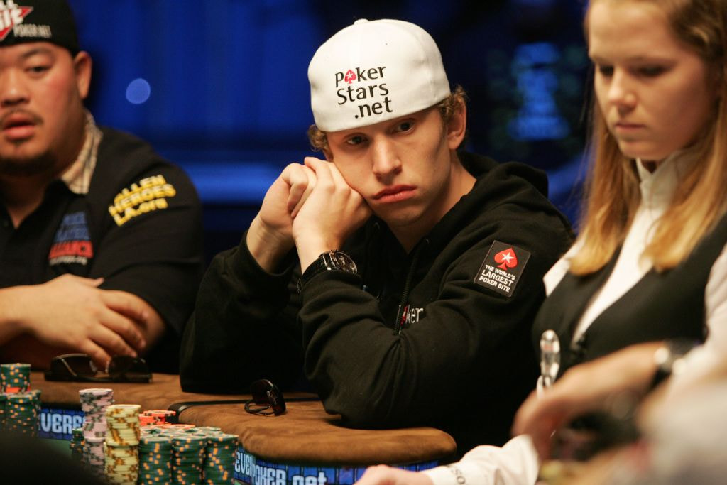 Peter Eastgate concentrating at the final table of the 2008 World Series of Poker.