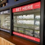 A Tote betting window at Chester Racecourse.