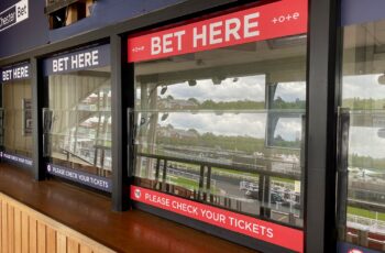 A Tote betting window at Chester Racecourse.