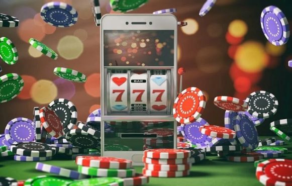 An image showing an online slots casino game in action