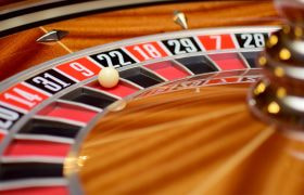 A Standard Roulette Wheel with the Ball on 23