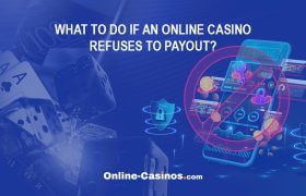 The Online-Casinos.com Logo and the Text "What to Do if an Online Casino Refuses to Payout"