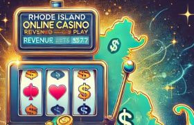 A Slot Machine Showing the Revenue at Rhode Island Online Casinos