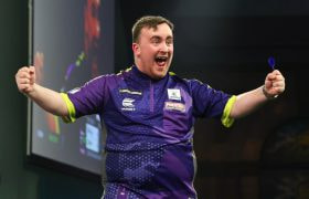 Luke Littler in action at the 2024 World Darts Championship.