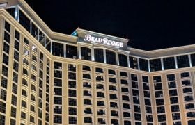 Exterior of the Beau Rivage Casino at night