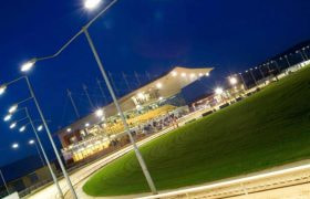 The Grandstand at Lifford Greyhound Track.