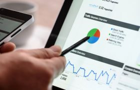 A Laptop with Some SEO Statistics