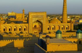 Famous Minaret in a Uzbekistani City