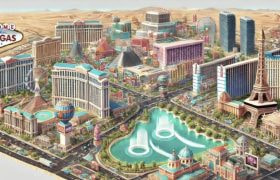 Las Vegas downtown with casinos
