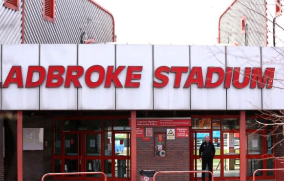 The main entrance at Crayford Greyhound Stadium.
