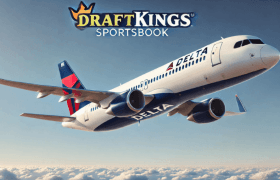 Delta jet with DraftKings logo