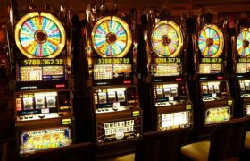 A Row of Gaming Machines at a Casino