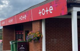 Tote windows at Bangor Racecourse.