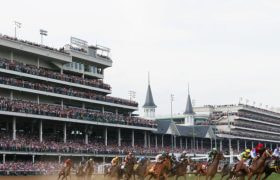 Churchill Downs on Kentucky Derby Day 2024.