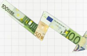 Еuros in the Form of an Arrow Down