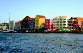 Colourful Seafront Buildings in Willemstad, Curacao