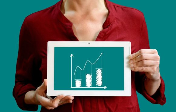 Woman holding a chart
