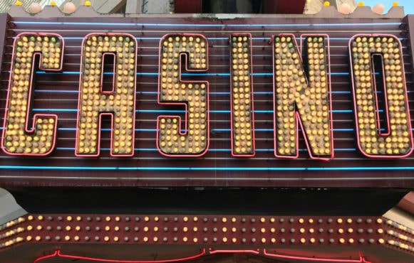 A Neon Sign of a Casino