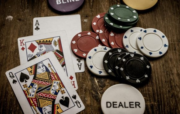 Stacks of Poker chips for a Card Game