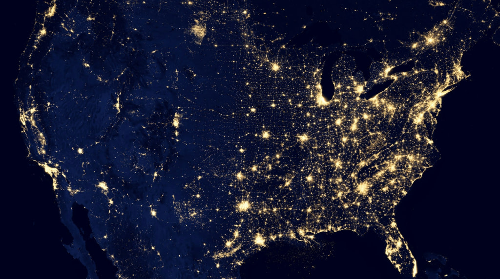 Space map of the US