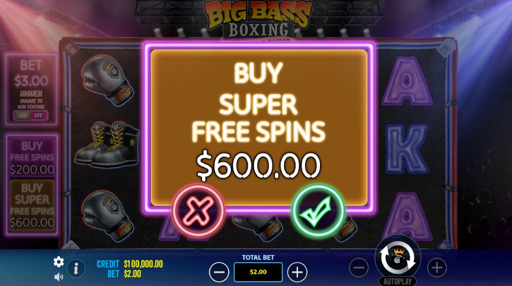Screenshot of the Feature Buy of Big Bass Boxing Bonus Round