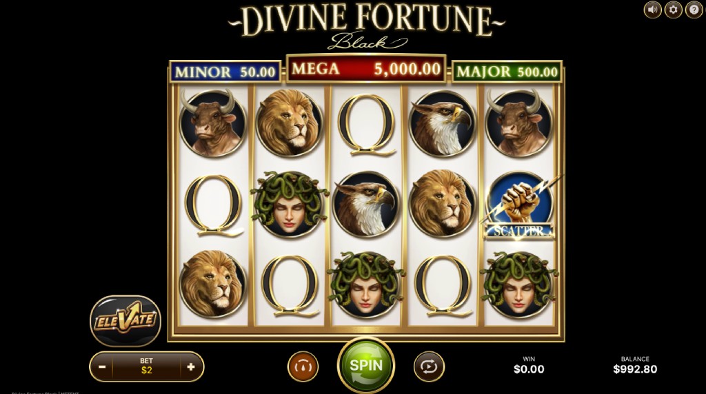 Screenshot from the New Divine Fortune Black Slot by NetEnt