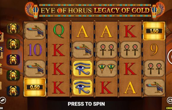 Screenshot from the New Eye of Horus Legacy of Gold Slot by Blueprint Gaming