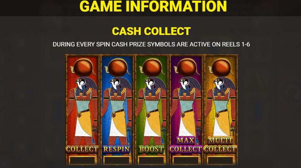 Screenshot of the Cash Collect Feature of Eye of Horus Legacy of Gold