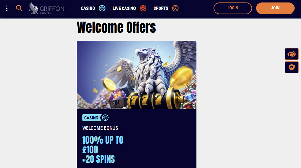 Griffon Casino Welcome Bonus and Weekly Promotional Calendar