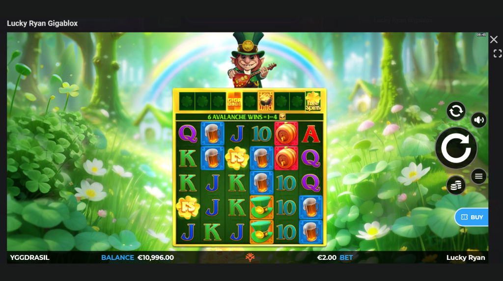 Screenshot from the New Lucky Ryan Gigablox by Yggdrasil Game