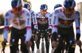 Primož Roglič and his teammates during a January 2025 training session.