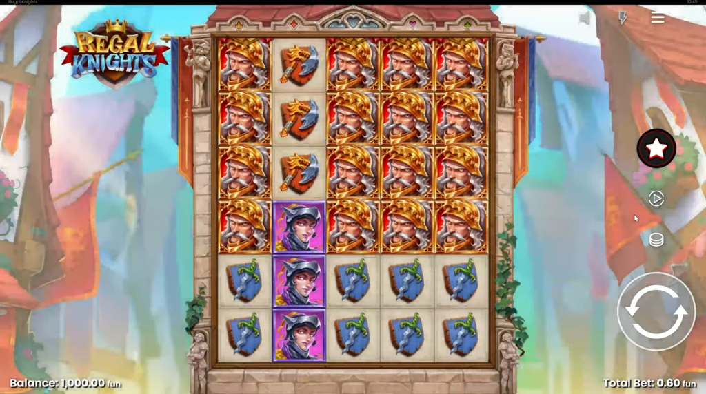Screenshot from the New Regal Knights by Push Gaming Game