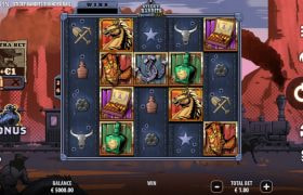 Screenshot from the New Sticky Bandits Thunder Rail Slot by Quickspin