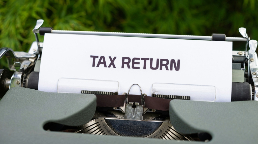A Tax Return Being Filled