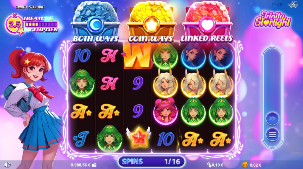 Screenshot of the Trinity Spins of Trinity Starlight