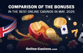 Casino Picture with the Text "Comparison of the Bonuses in the Best Online Casinos in May, 2025"