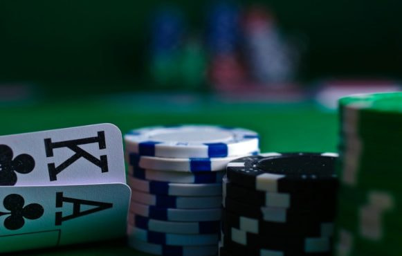 Ace King and Poker Chips Around It