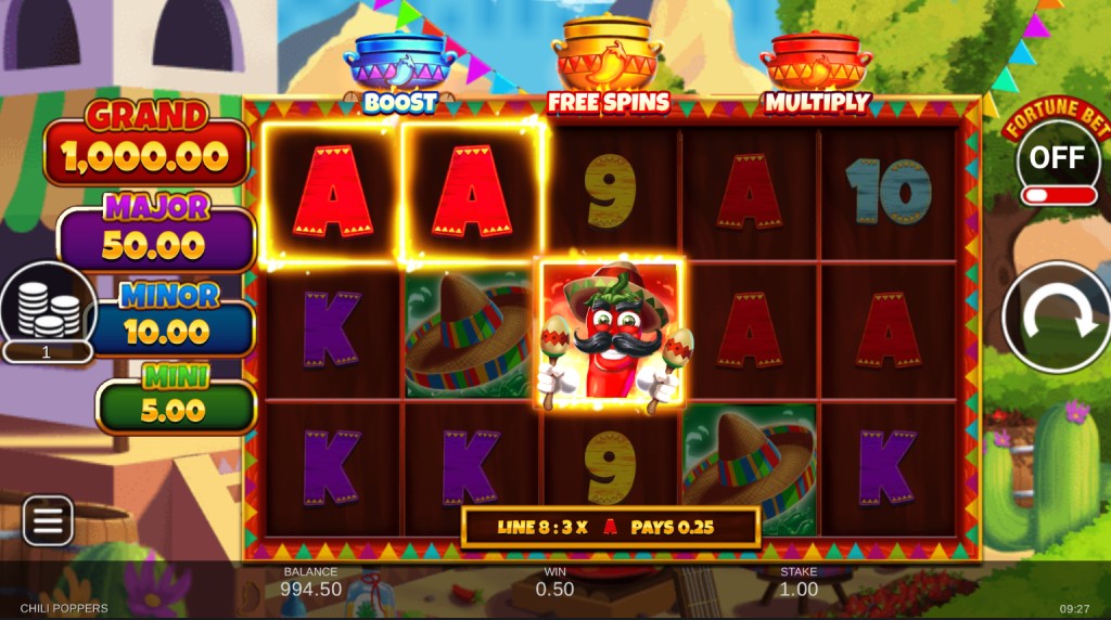 Screenshot From the New Chili Poppers by Inspired Gaming Game