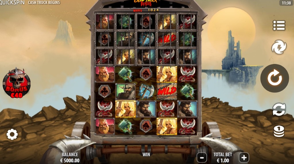 Screenshot from the New Cash Truck Begins Slot by Quickspin