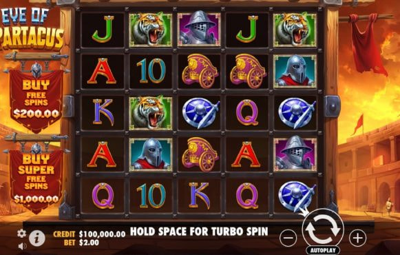 Screenshot from the New Eye of Spartacus Slot by Pragmatic Play
