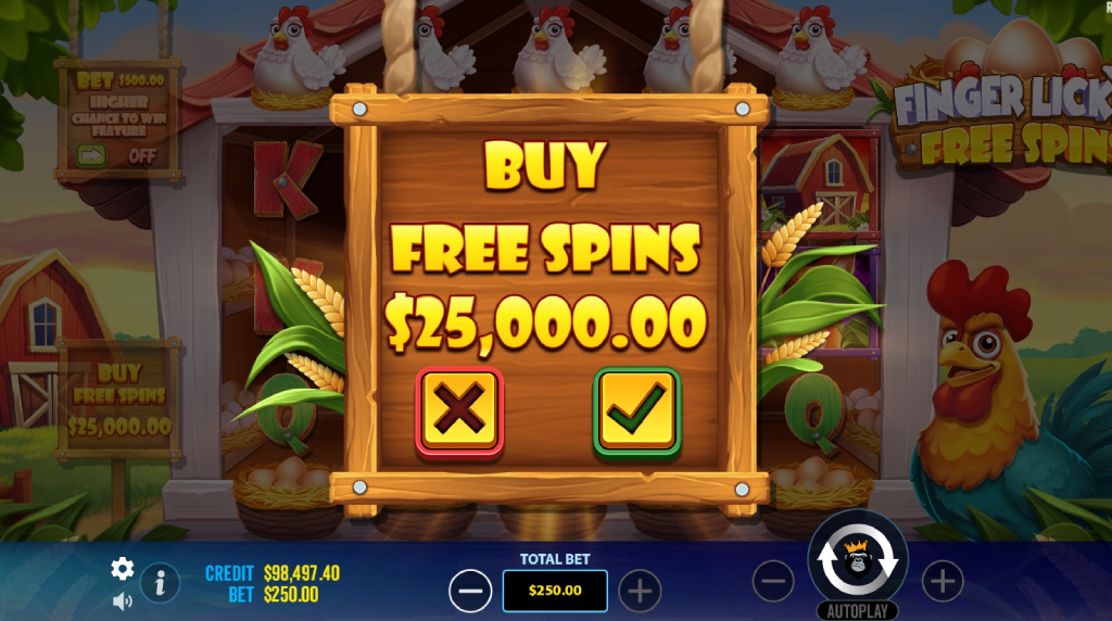 Screenshot of the Buy Free Spins of Finger Lick'n Free Spins