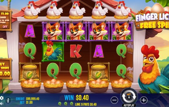 Screenshot from the New Finger Lick'n Free Spins Slot by Pragmatic Play