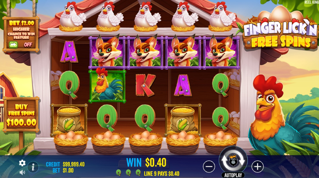 Screenshot from the New Finger Lick'n Free Spins Slot by Pragmatic Play