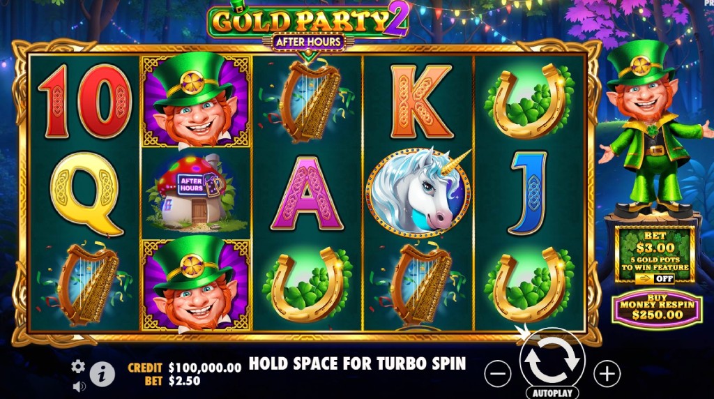 Screenshot from the New Gold Party 2 After Hours Slot by Pragmatic Play
