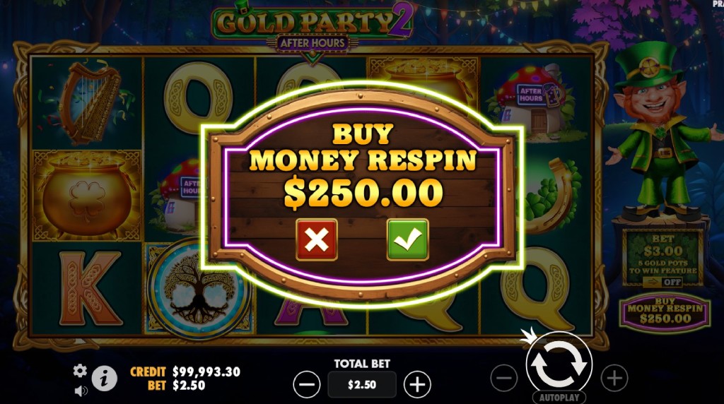 Screenshot of the Feature Buy of Gold Party 2 After Hours