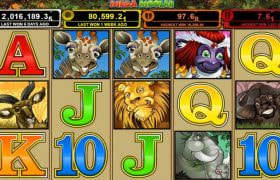 Gameplay from the Mega Moolah Slot