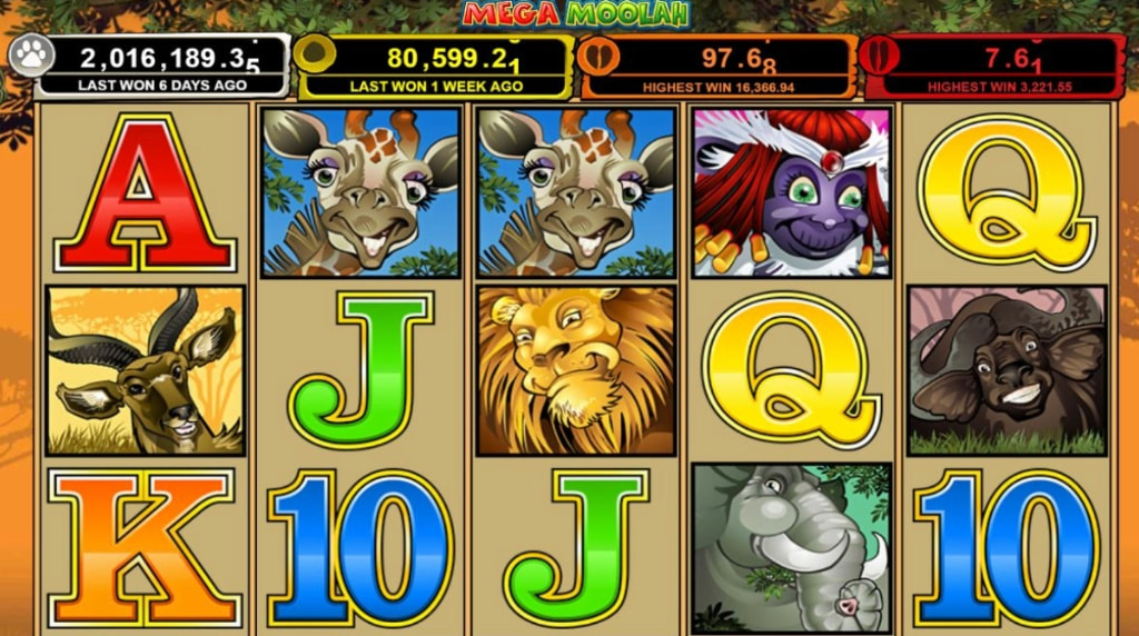 Gameplay from the Mega Moolah Slot